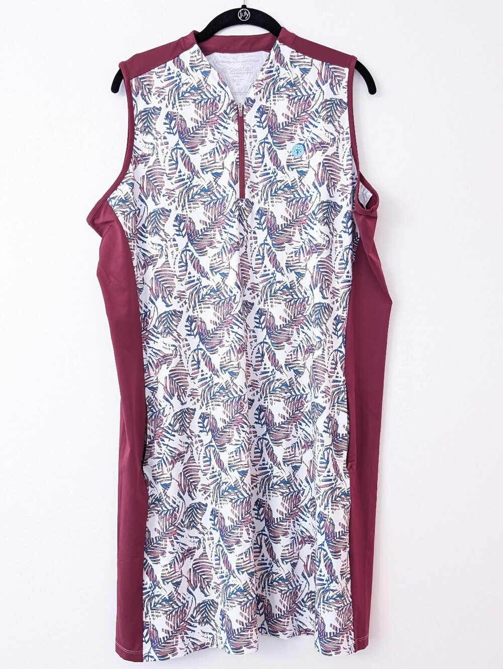 Coolibar Golf Dress | White/Black Perfect Peony Backspin - AthlonTM Fabric